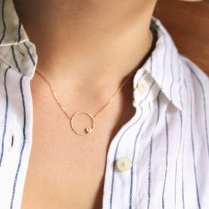 Collier Onde Or jaune Diamant – Image 4