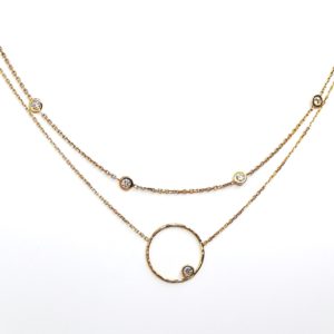 Collier Onde Or jaune Diamant – Image 2