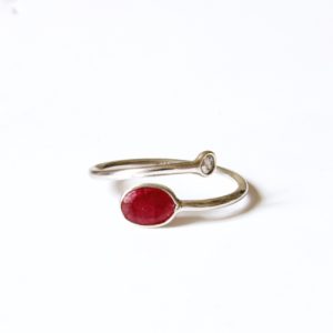 Red Agate Spirale Ring