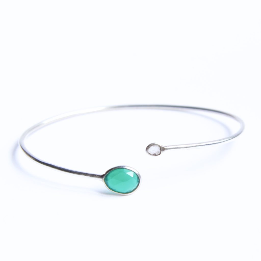 Spirale Sterling Green Agate Bracelet