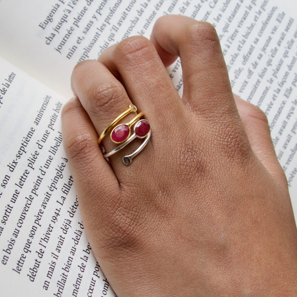 Red Agate Spirale Ring