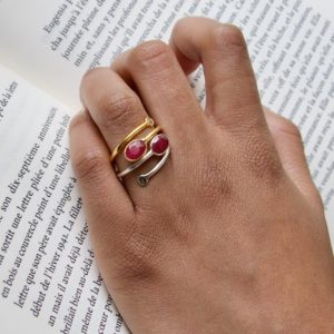 Red Agate Spirale Ring - Image 2