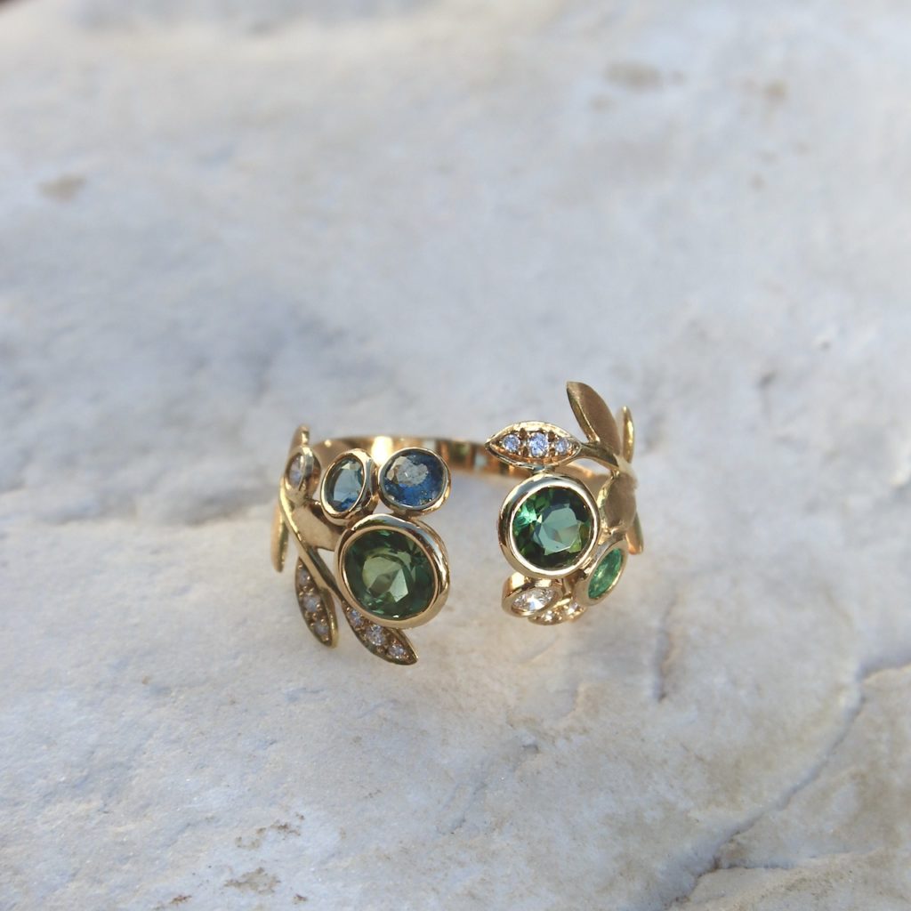 Bague Grande Glycine Verte