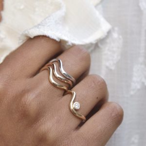 Bague Dune diamant or jaune – Image 2