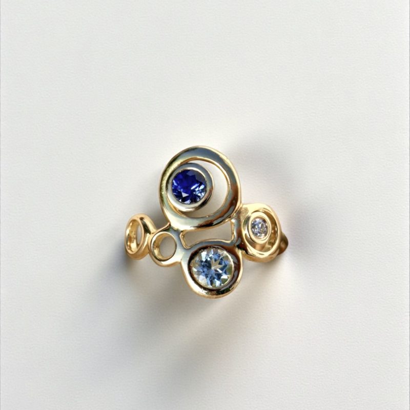 Blue Bubbles Ring