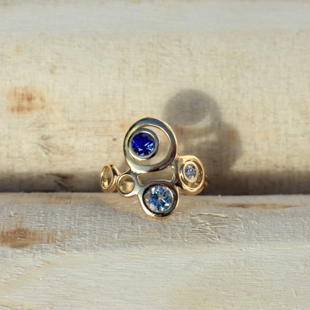 Blue Bubbles Ring