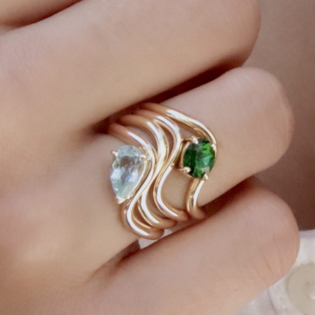 Bague Dune aigue-marine