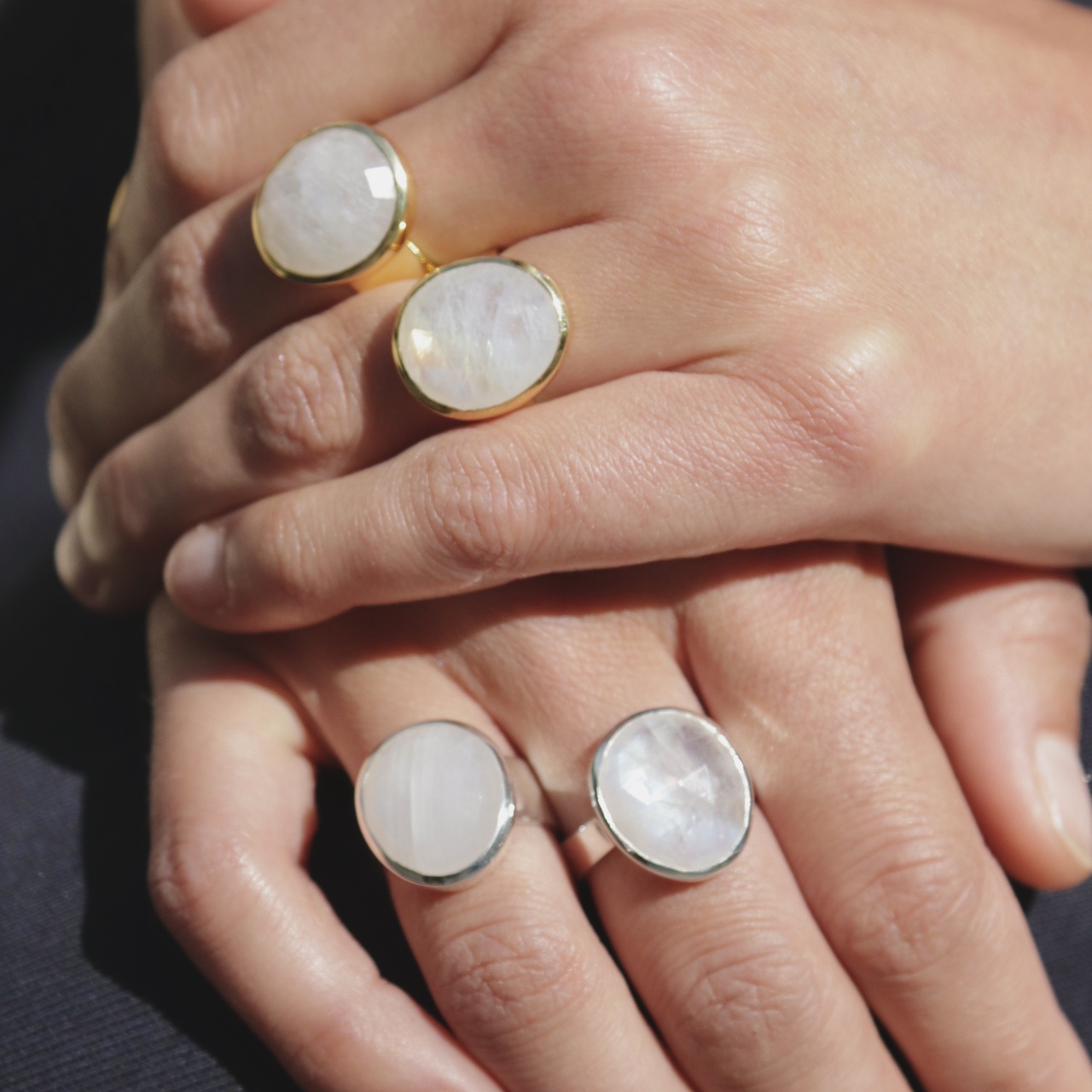 Bague Jaipur Blanche Argent – Image 3